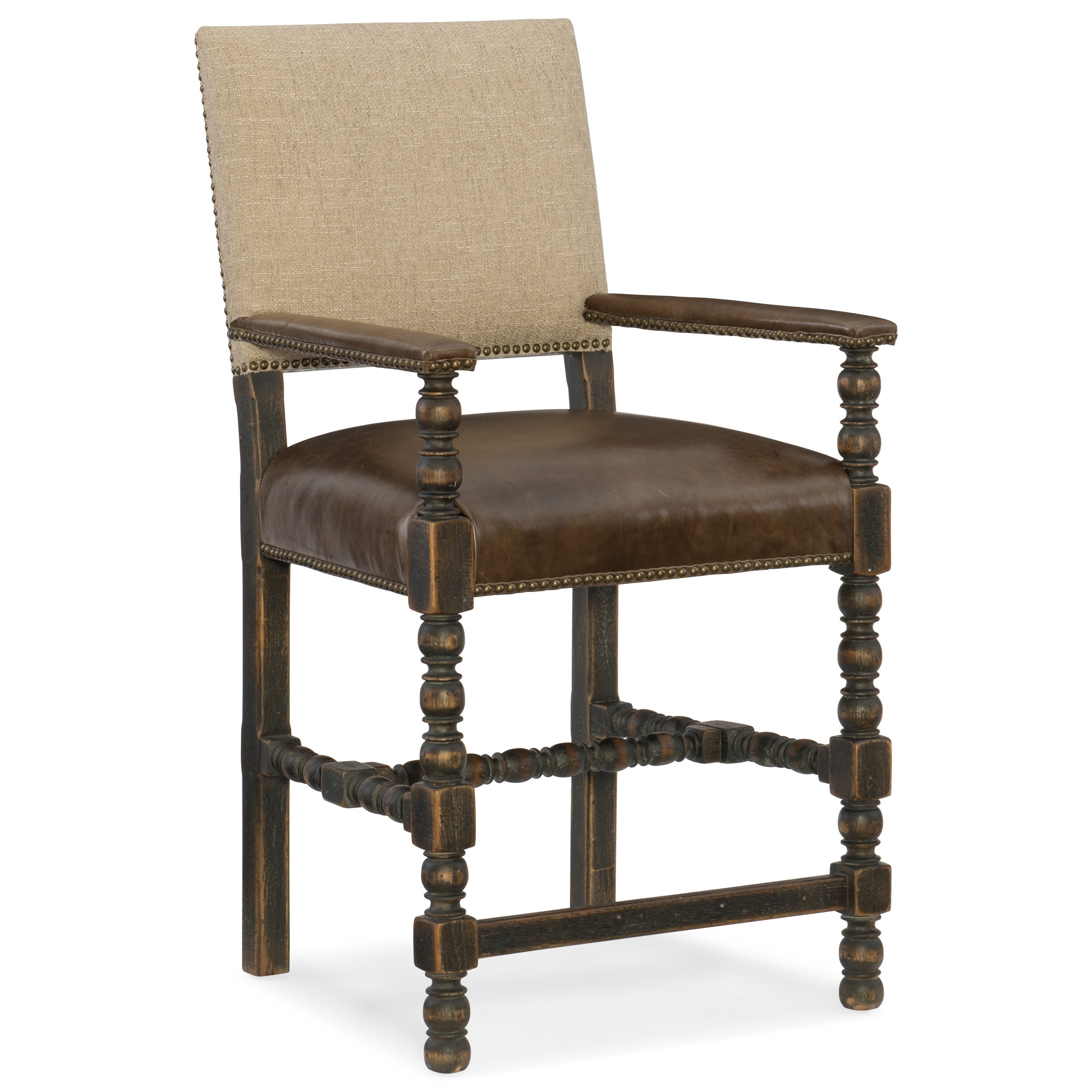 Hooker Furniture Hill Country Comfort Counter Stool With Leather