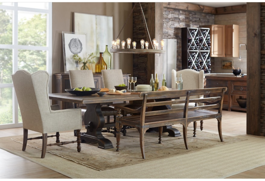 Hooker Furniture Hill Country Helotes Dining Bench Fisher Home