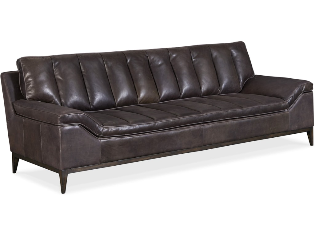 Kandor Contemporary Leather Stationary Sofa By Hamilton Home At Rotmans