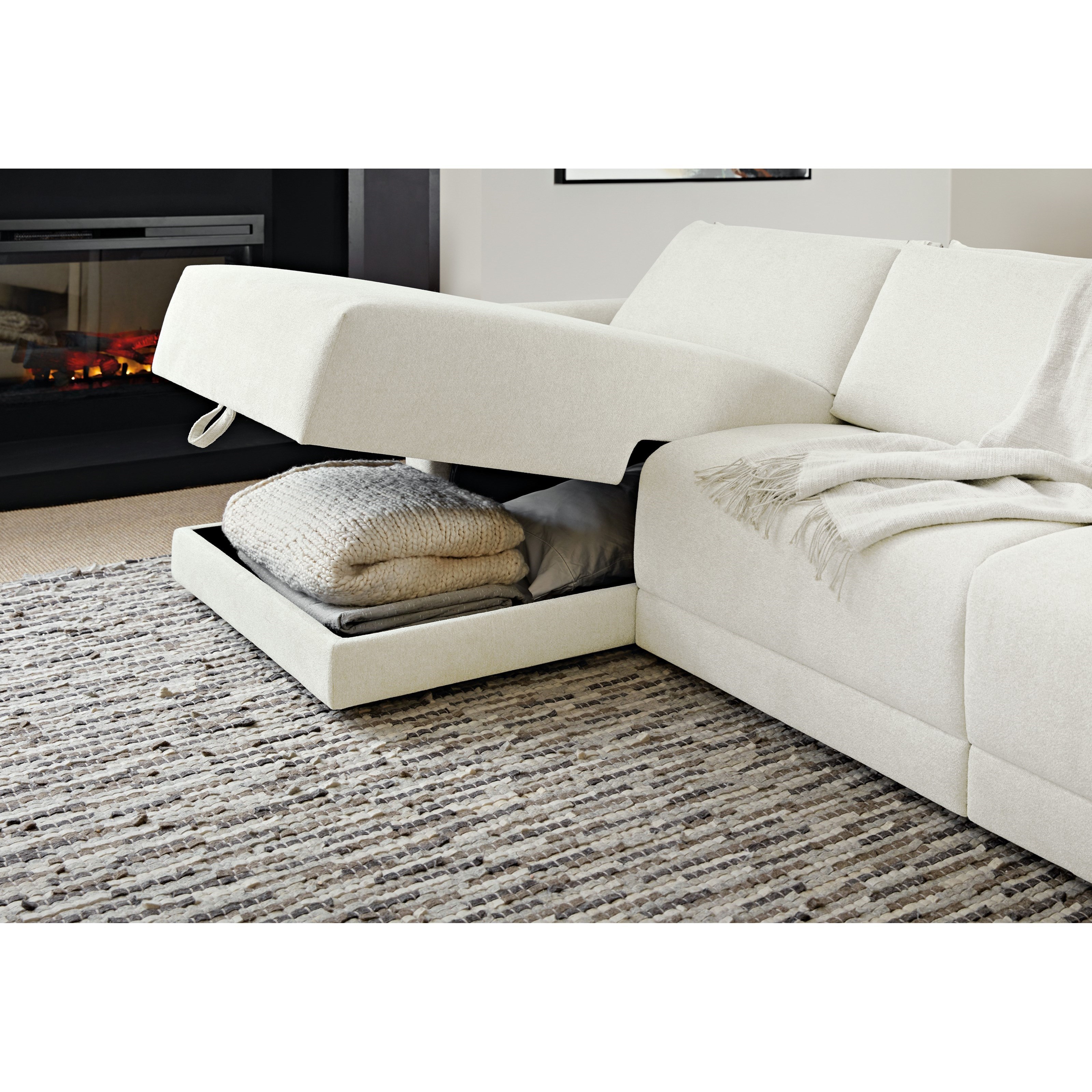Hooker Furniture Keane Contemporary Power Sleeper Loveseat With Chaise Zak S Home Sectional Sofas