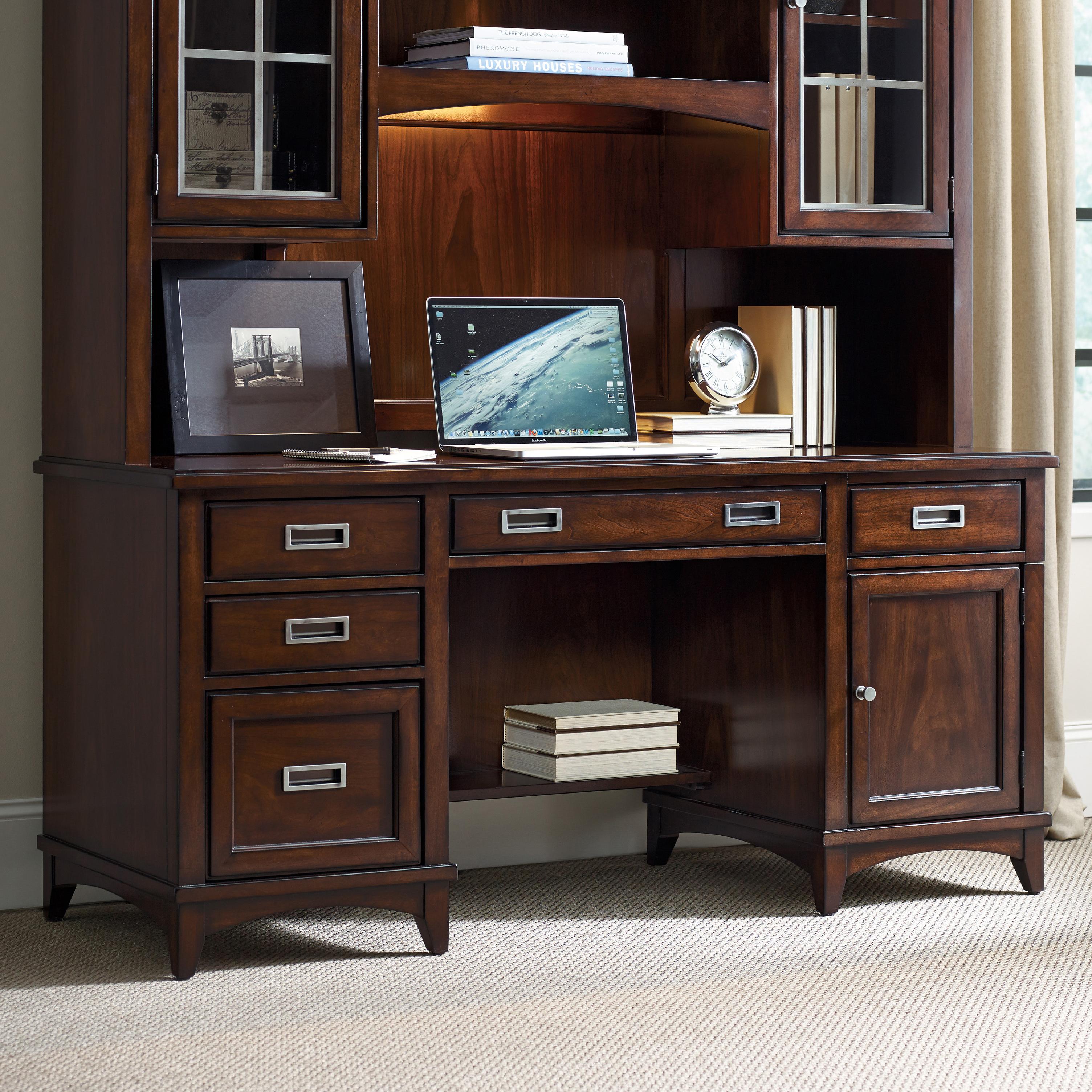 Hooker Furniture Latitude Walnut Computer Credenza Howell Furniture Kneehole Credenzas