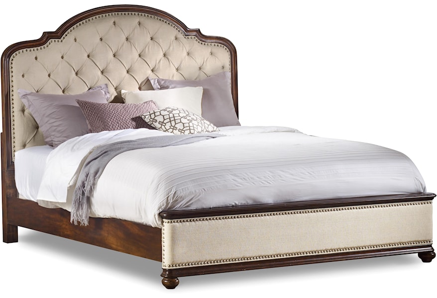 Hooker Furniture Leesburg 5381 90960 California King Size Upholstered Bed With Wood Rails O Dunk O Bright Furniture Upholstered Beds