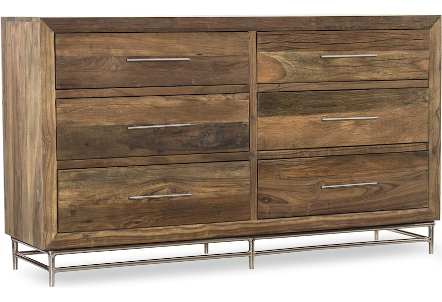 Hooker Furniture L Usine Reclaimed Wood Dresser With Six Drawers