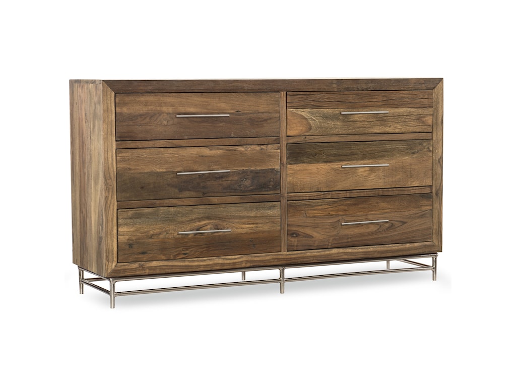Hooker Furniture L Usine Reclaimed Wood Dresser With Six Drawers Howell Furniture Dressers