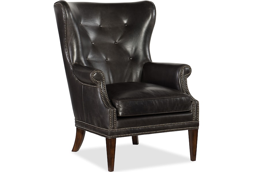 Hooker Furniture Maya Cc513 096 Leather Wing Club Chair With