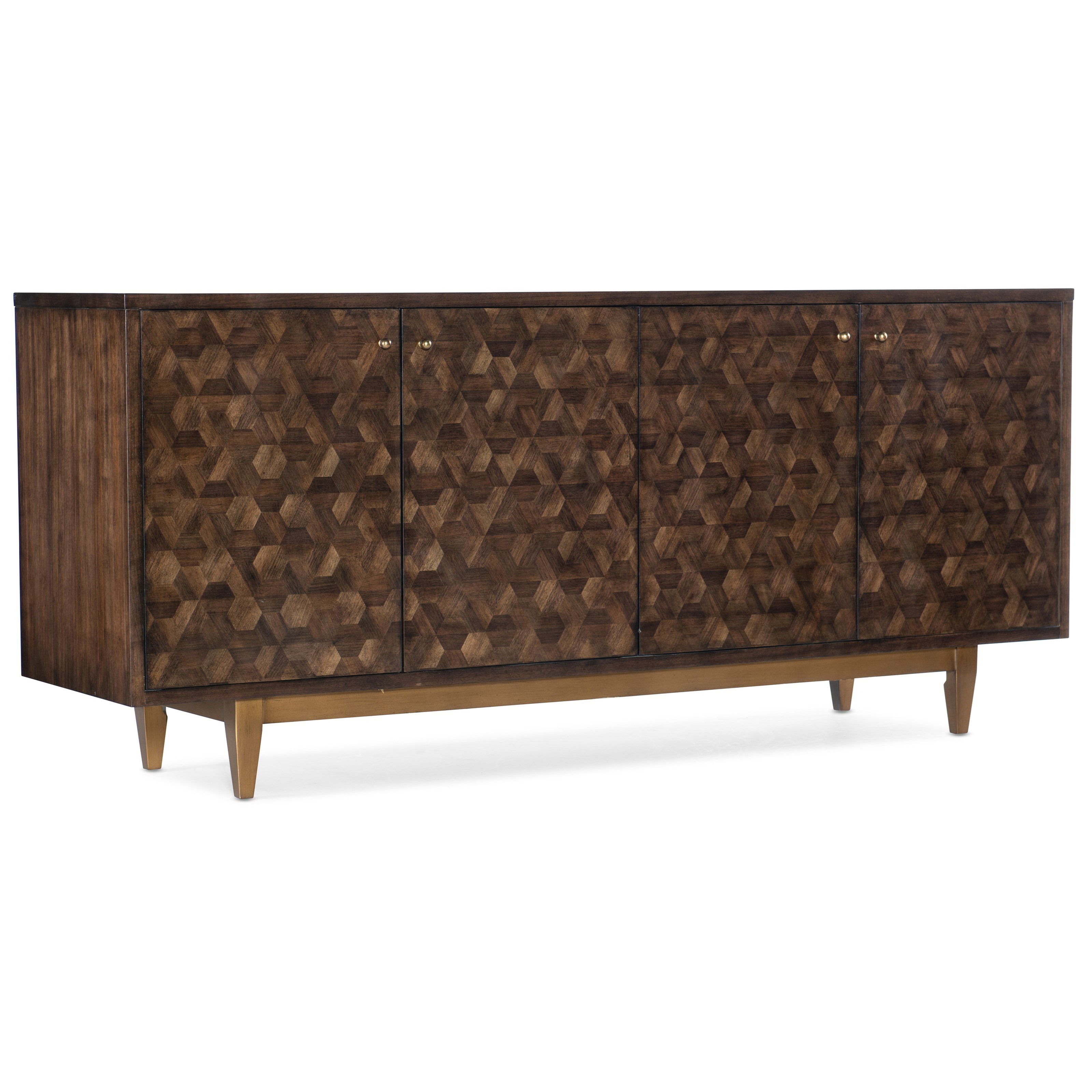 Hooker Furniture Melange Contemporary Alpine Four Door Credenza Zak S Home Storage Credenzas