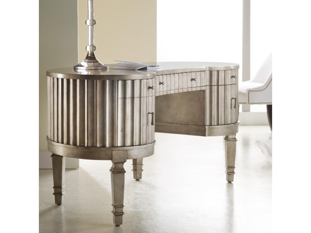 Hooker Furniture Melange Fluted Kidney Desk Of 5 Drawers Howell