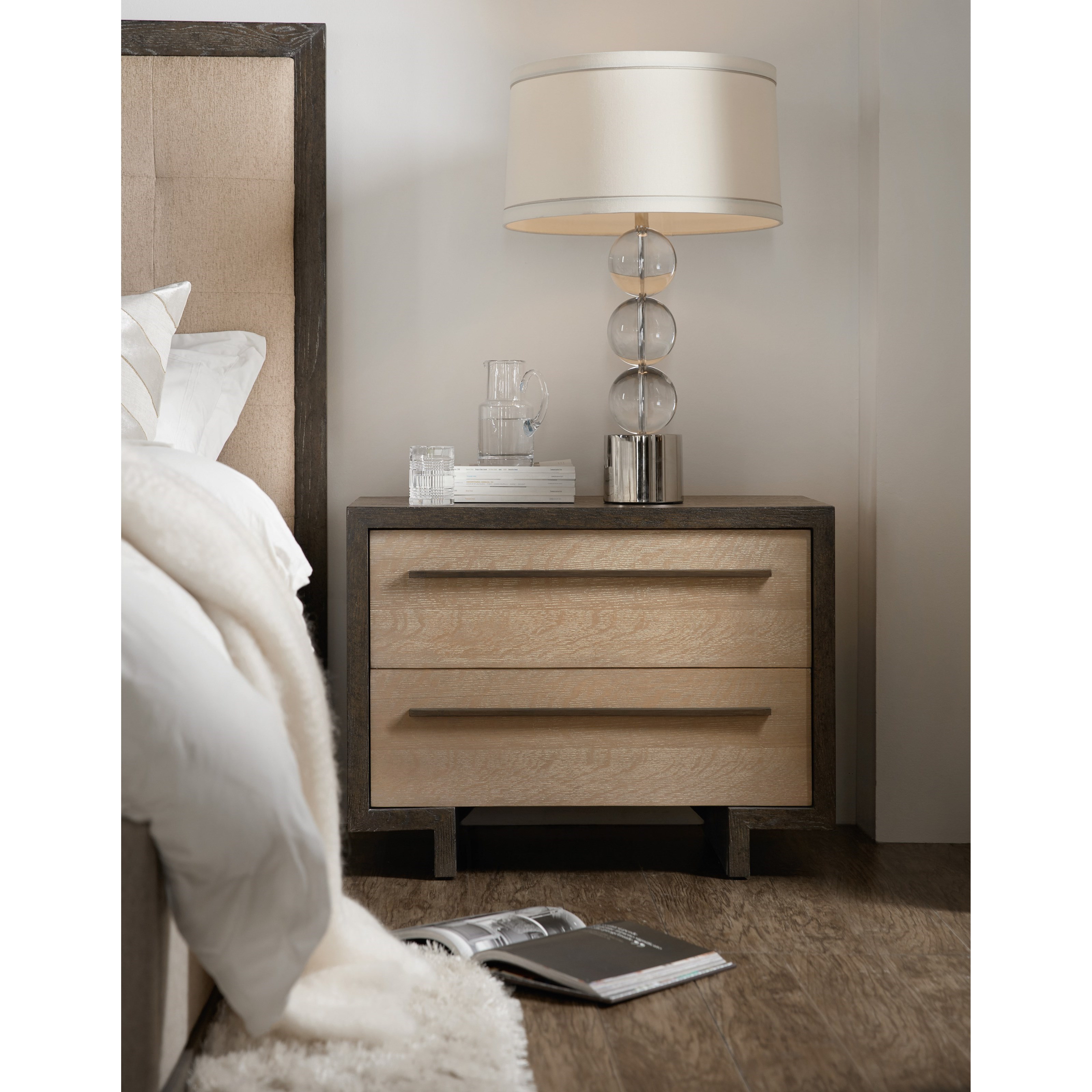 Hooker Furniture Miramar Point Reyes Winslow Two Drawer Nightstand With Touch Dimmer Switch Zak S Home Night Stands