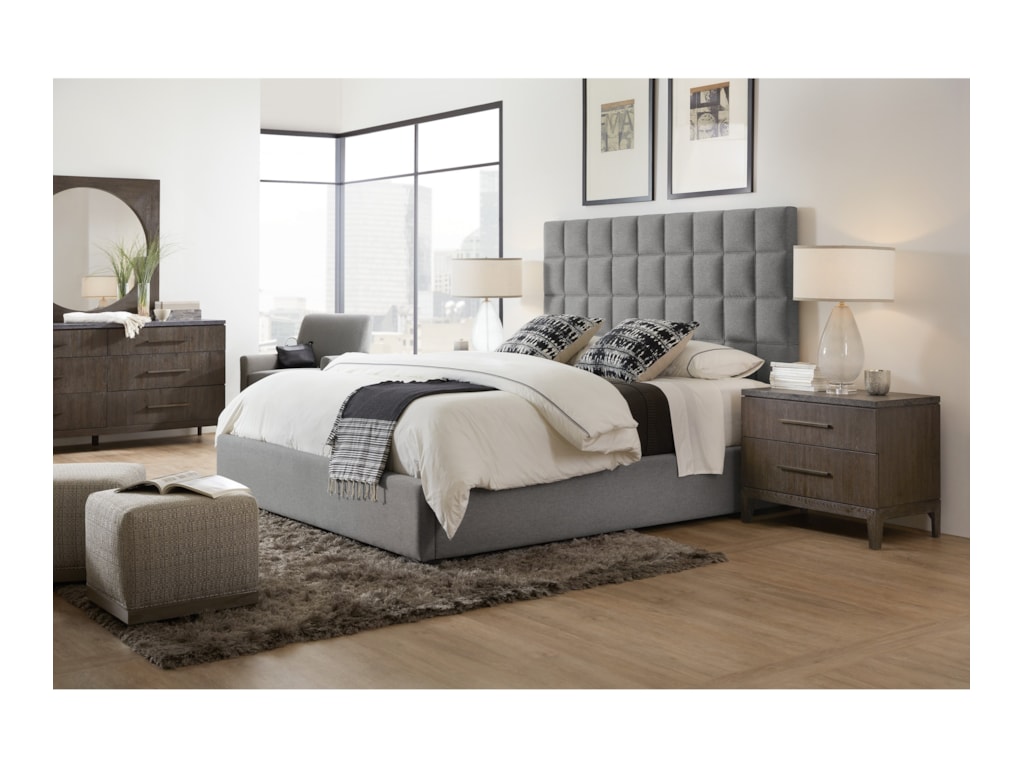 Hooker Furniture Miramar AventuraMoreno Queen Box Tufted Bed