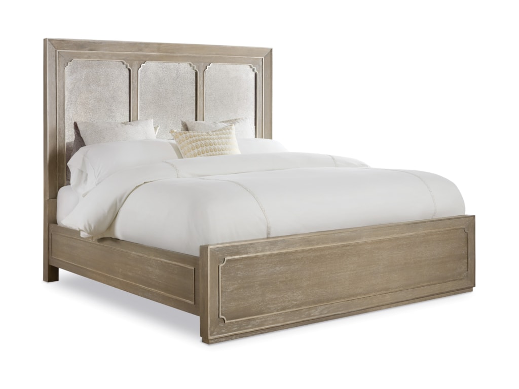 hooker furniture modern romance transitional queen panel bed with