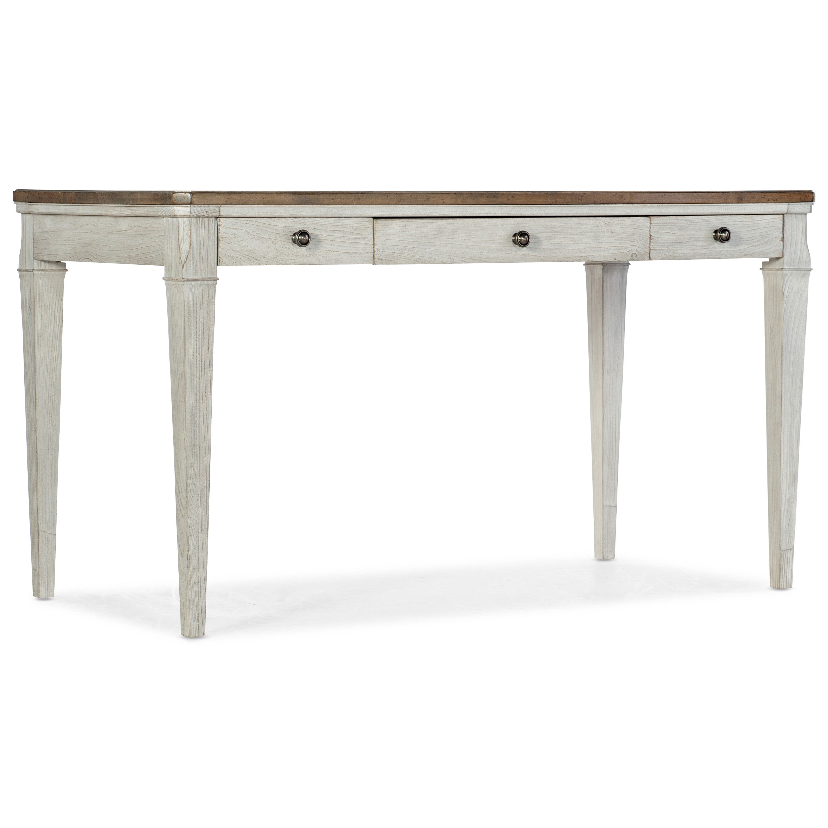 Hooker Furniture Montebello Farmhouse Solid Wood 3 Drawer Writing Desk Wayside Furniture Table Desks Writing Desks