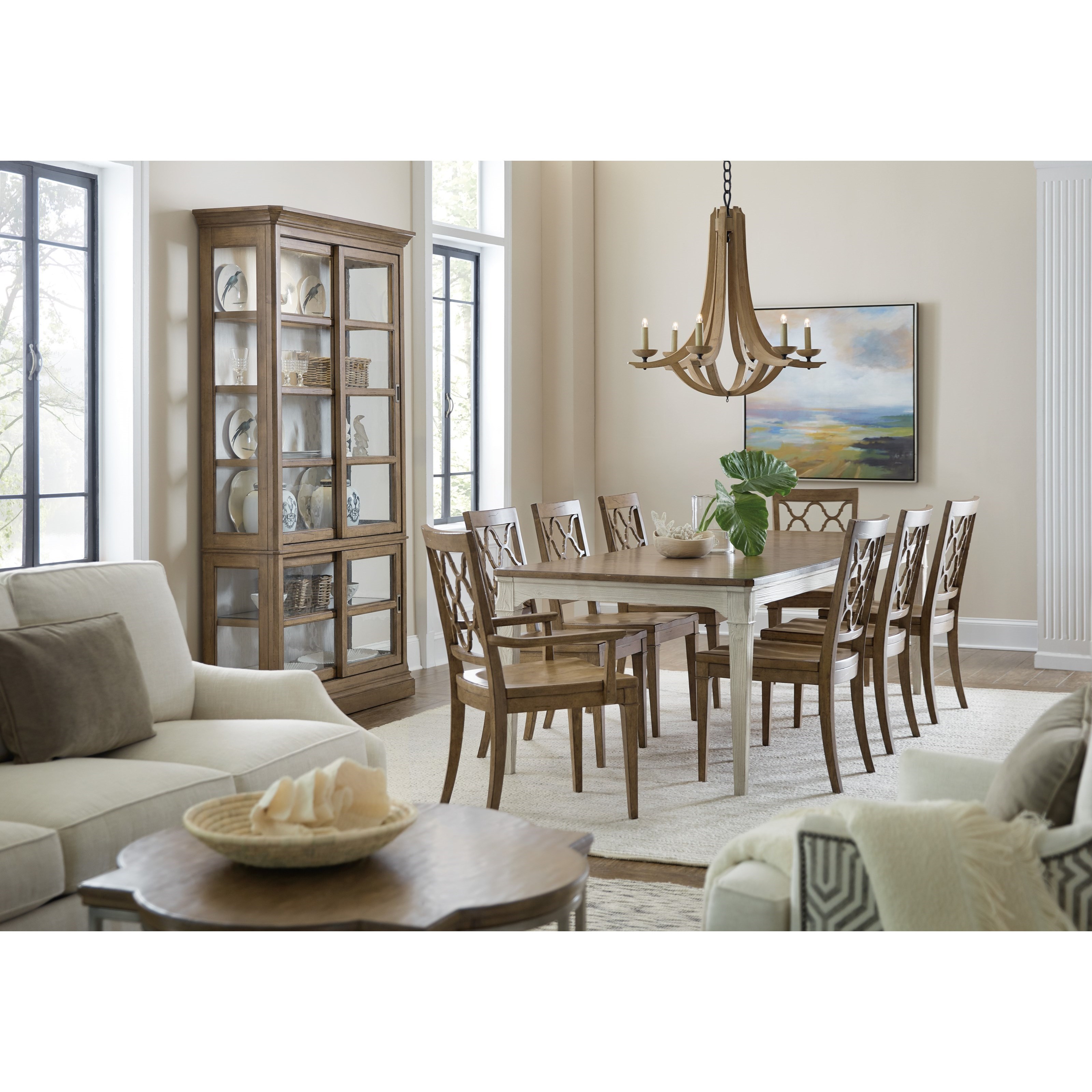 Hooker Furniture Montebello 82 Inch Solid Wood Rectangle Dining Table With Self Storing Leaf Zak S Home Dining Tables