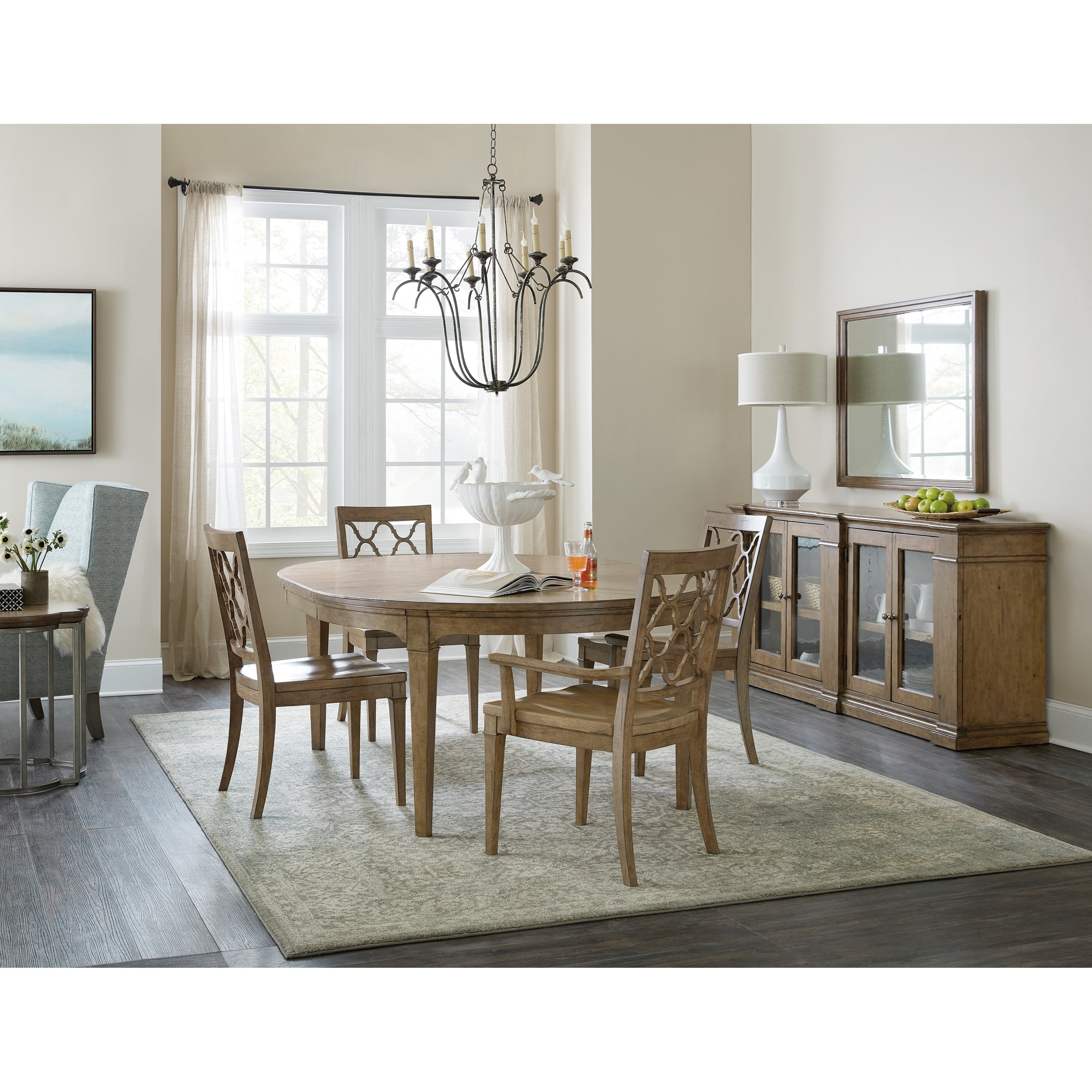 Hooker Furniture Montebello Farmhouse Solid Wood 4 Door Buffet With Charging Station Howell Furniture Buffets