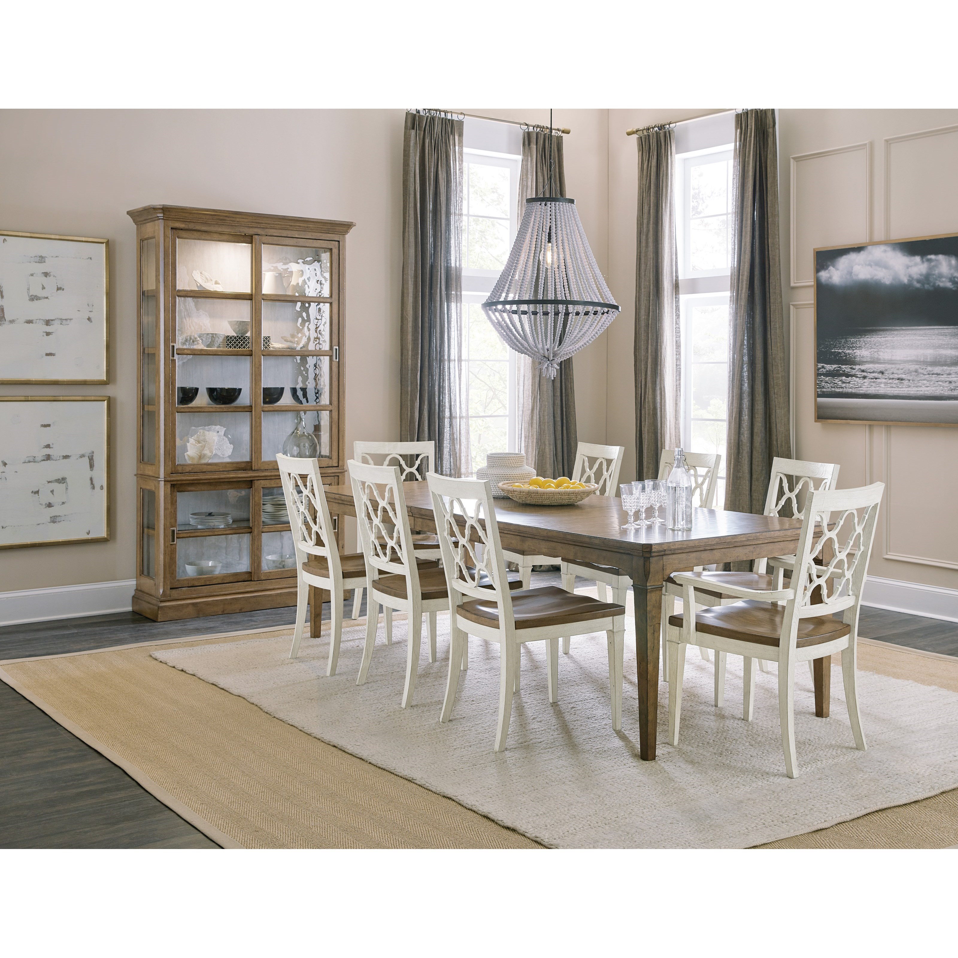 Hooker Furniture Montebello Farmhouse Sliding Door Display Cabinet