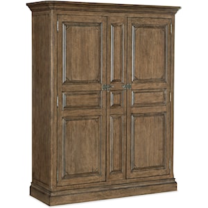 Hooker Furniture Montebello Farmhouse Solid Wood Armoire With Removable Shelves And Closet Rods Stoney Creek Furniture Armoires