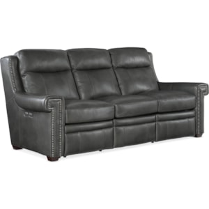 Hooker Furniture Mulberry Leather Power Reclining Sofa With Usb