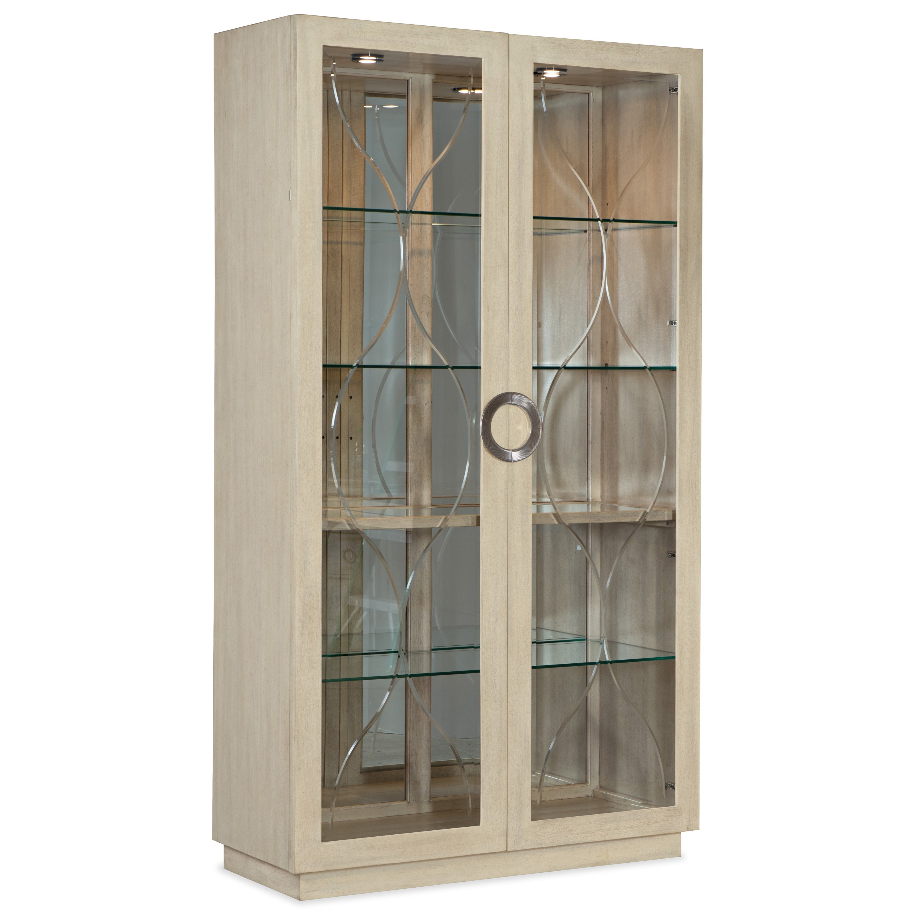Hooker Furniture Newport 5941 75906 05 Transitional Display Cabinet With Mirrored Back Baer S Furniture China Cabinets