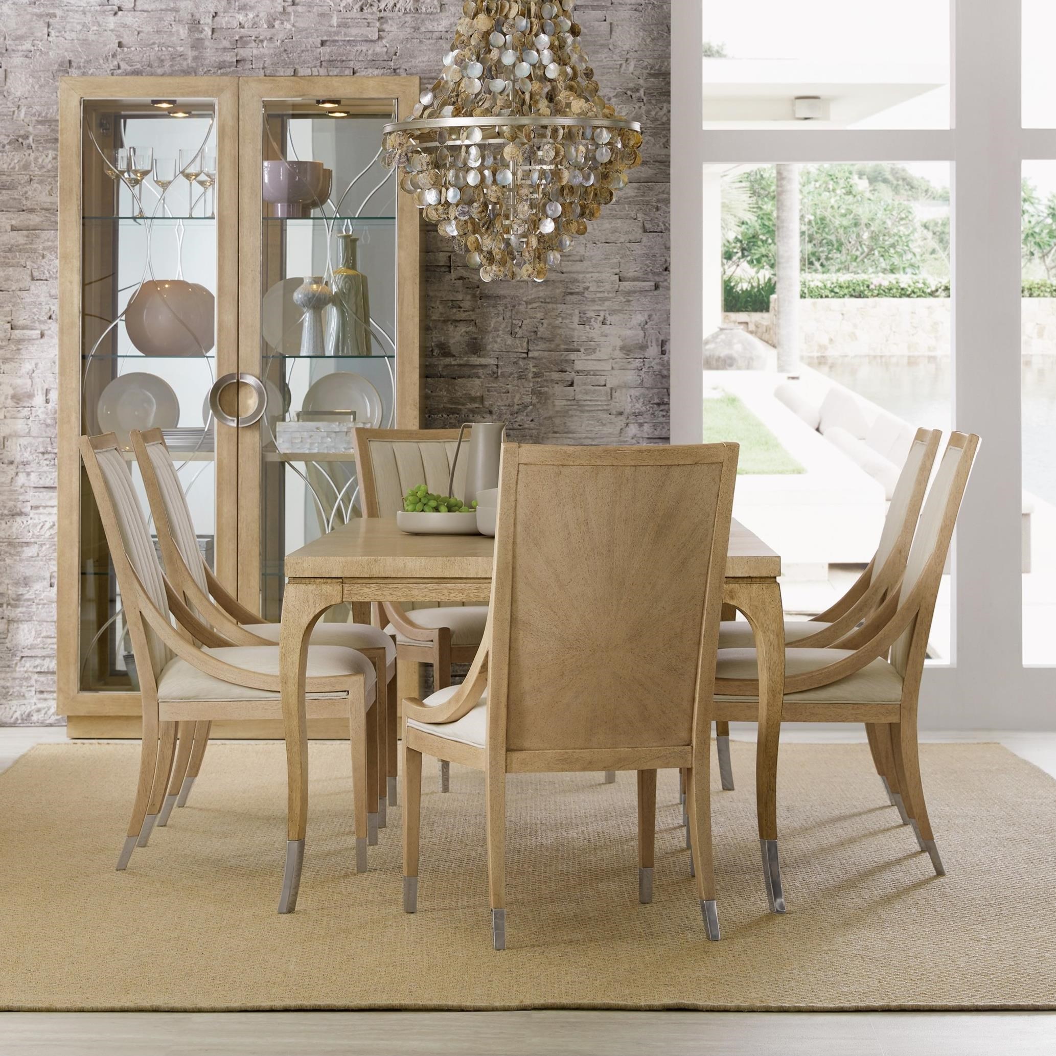 Hooker Furniture Novella Contemporary 7 Piece Table And Chair Set