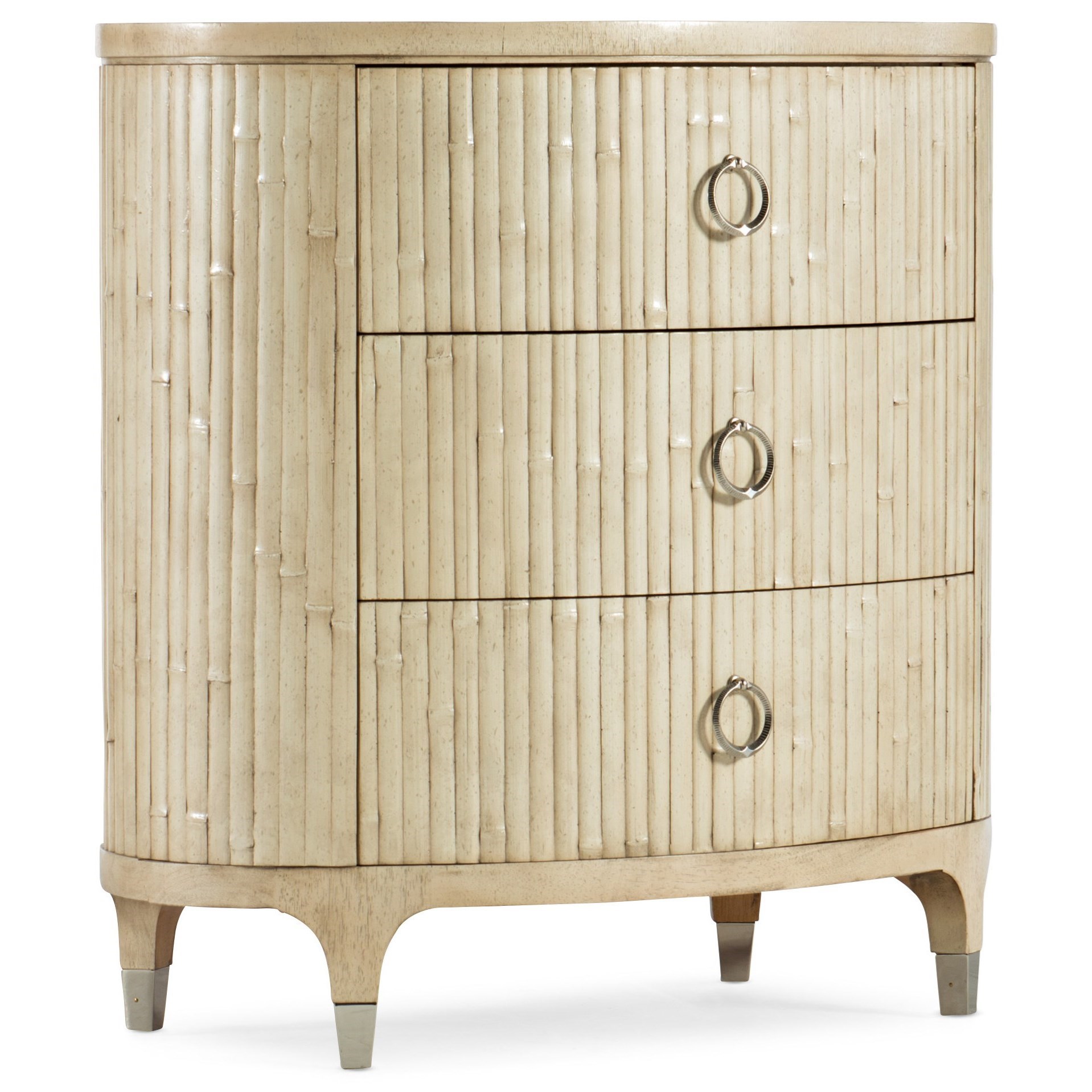 Hooker Furniture Novella Coastal Trail 3 Drawer Oval Nightstand With Usb Outlet Wayside Furniture Nightstands