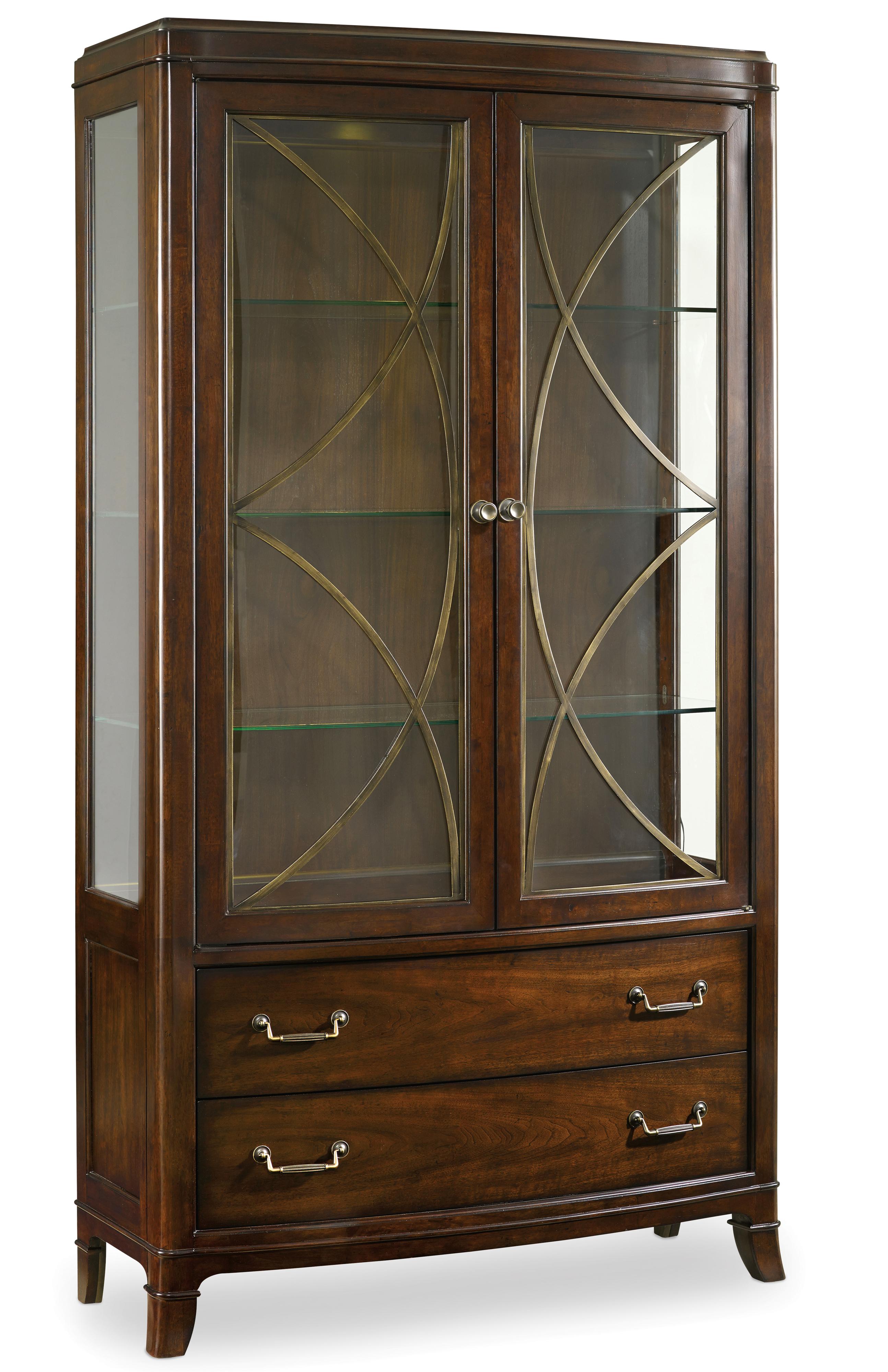 Hooker Furniture Palisade China Display Cabinet With 2 Drawers And