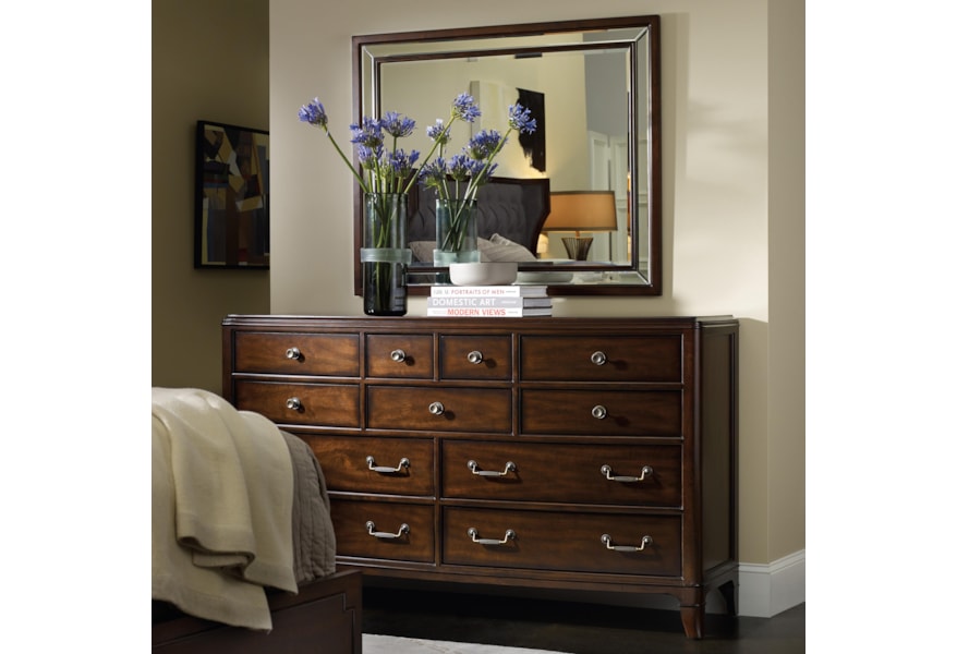 Hooker Furniture Palisade 11 Drawer Dresser With Wall Mirror Set