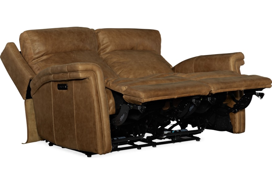 Hooker Furniture Poise Casual Leather Motion Loveseat With Usb Ports Lagniappe Home Store Reclining Loveseats