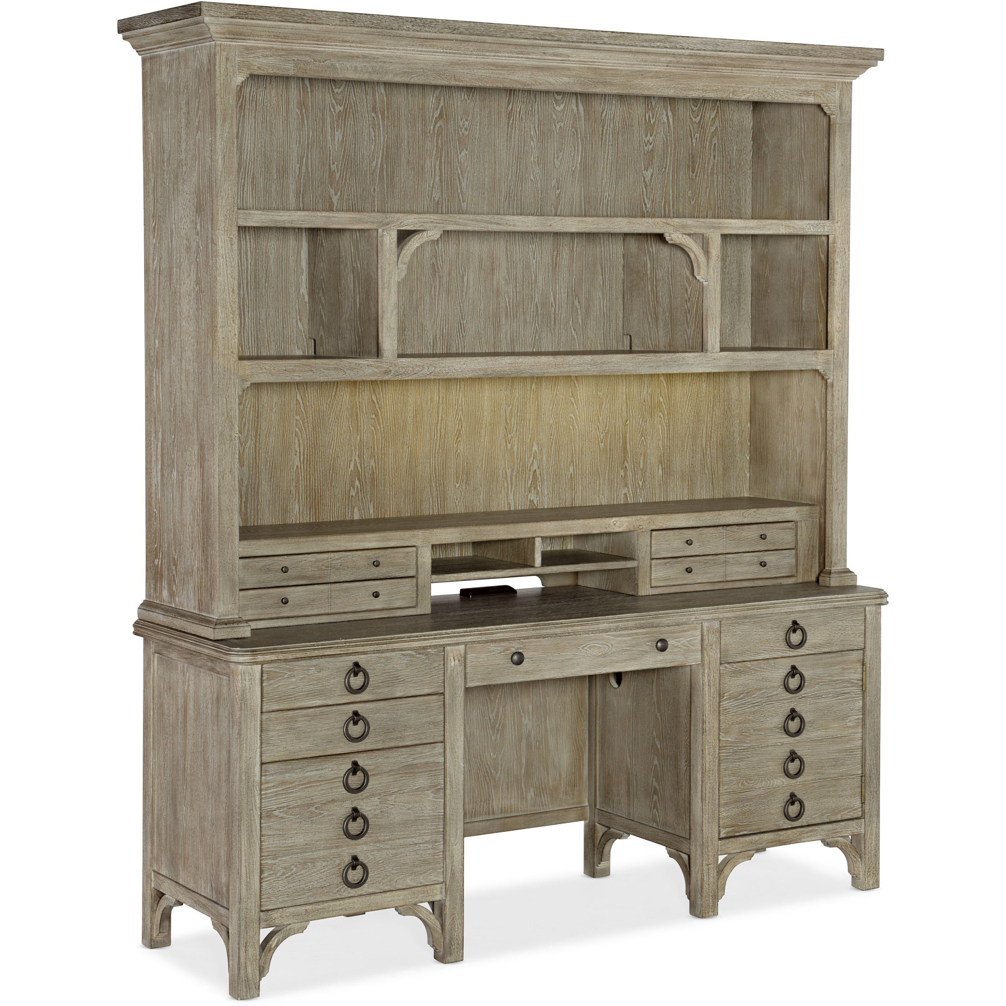 Hooker Furniture Repose Transitional Kneehole Credenza And Hutch