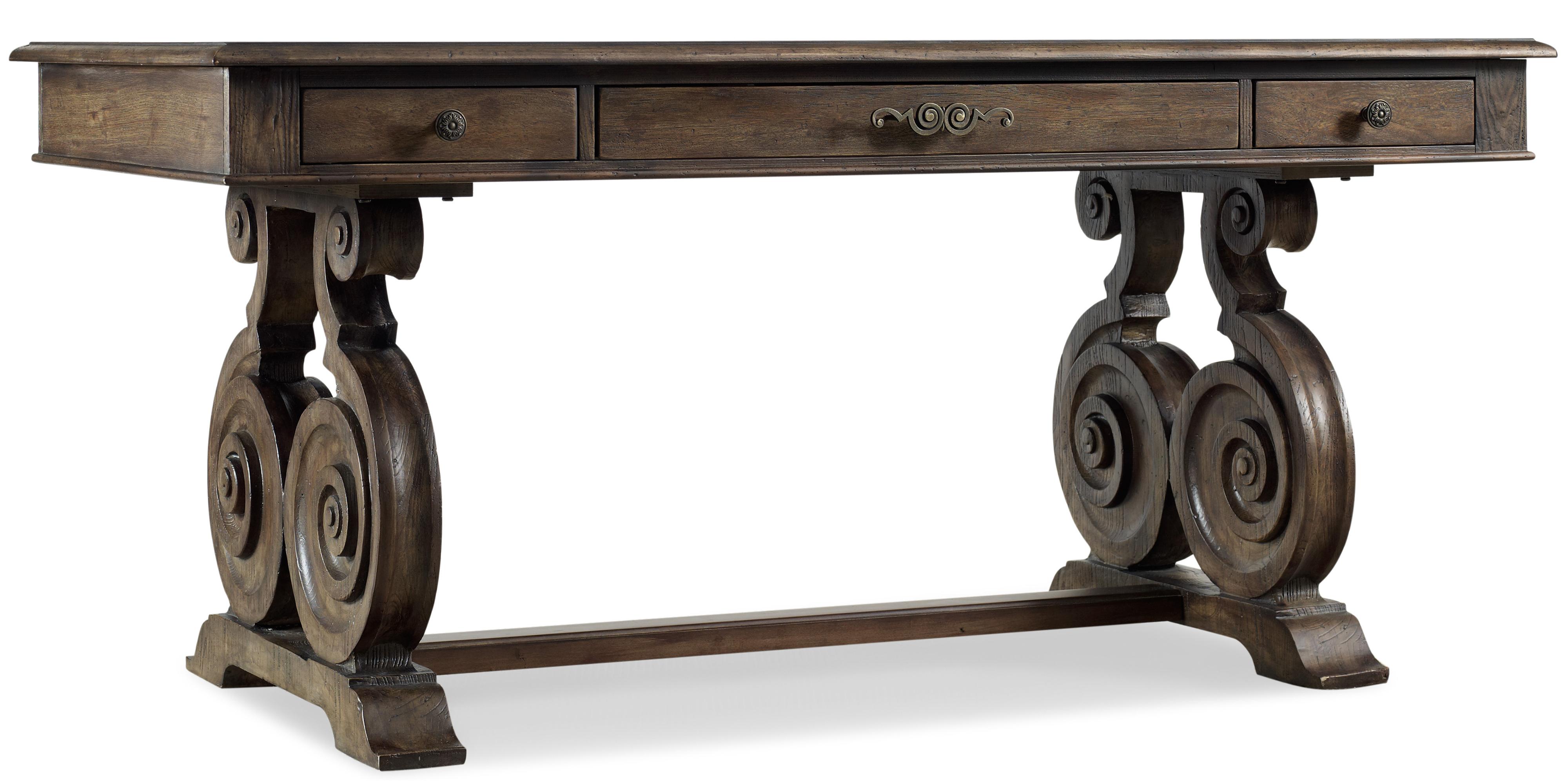 Hooker Furniture Rhapsody 5070 10459 Accent Writing Desk With Elaborate Scrolled Base Dunk Bright Furniture Table Desks Writing Desks