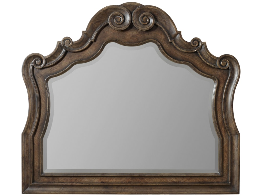 Hooker Furniture Rhapsody Serpentine Dresser Mirror With Beveled Glass And Grand Scroll Detailing Howell Furniture Dresser Mirrors