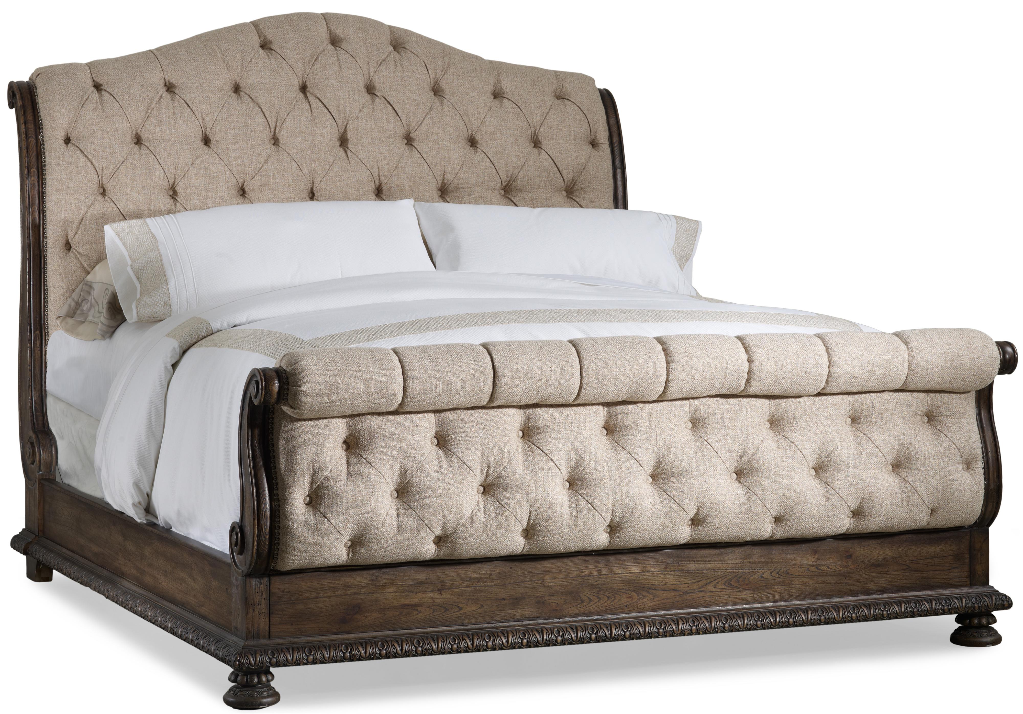 Hooker Furniture Rhapsody 5070 90566 King Size Tufted Sleigh Bed