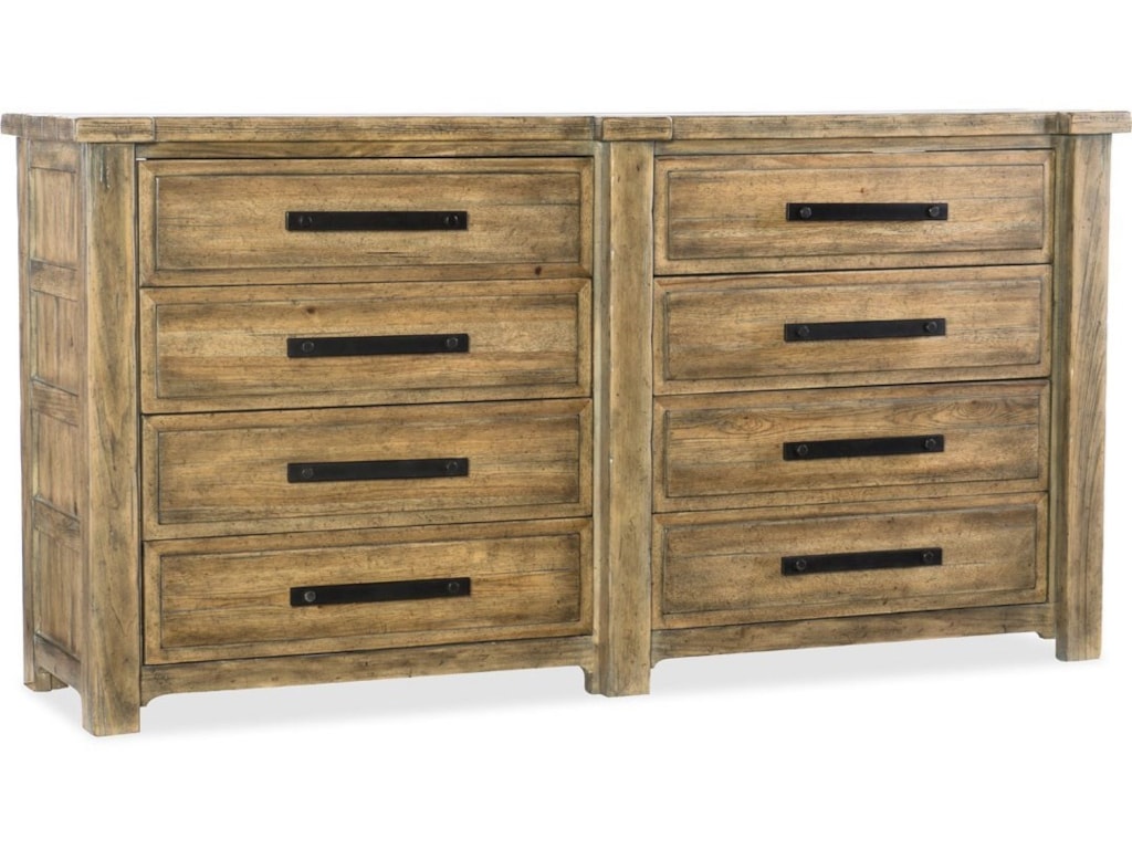 American Life Roslyn County Eight Drawer Dresser With Felt