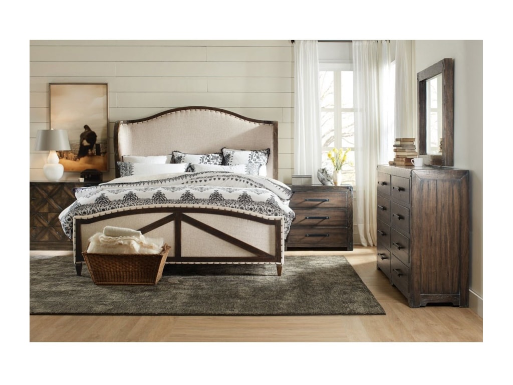 Hooker Furniture American Life - Roslyn CountyKing Deconstructed Uph Panel Bed