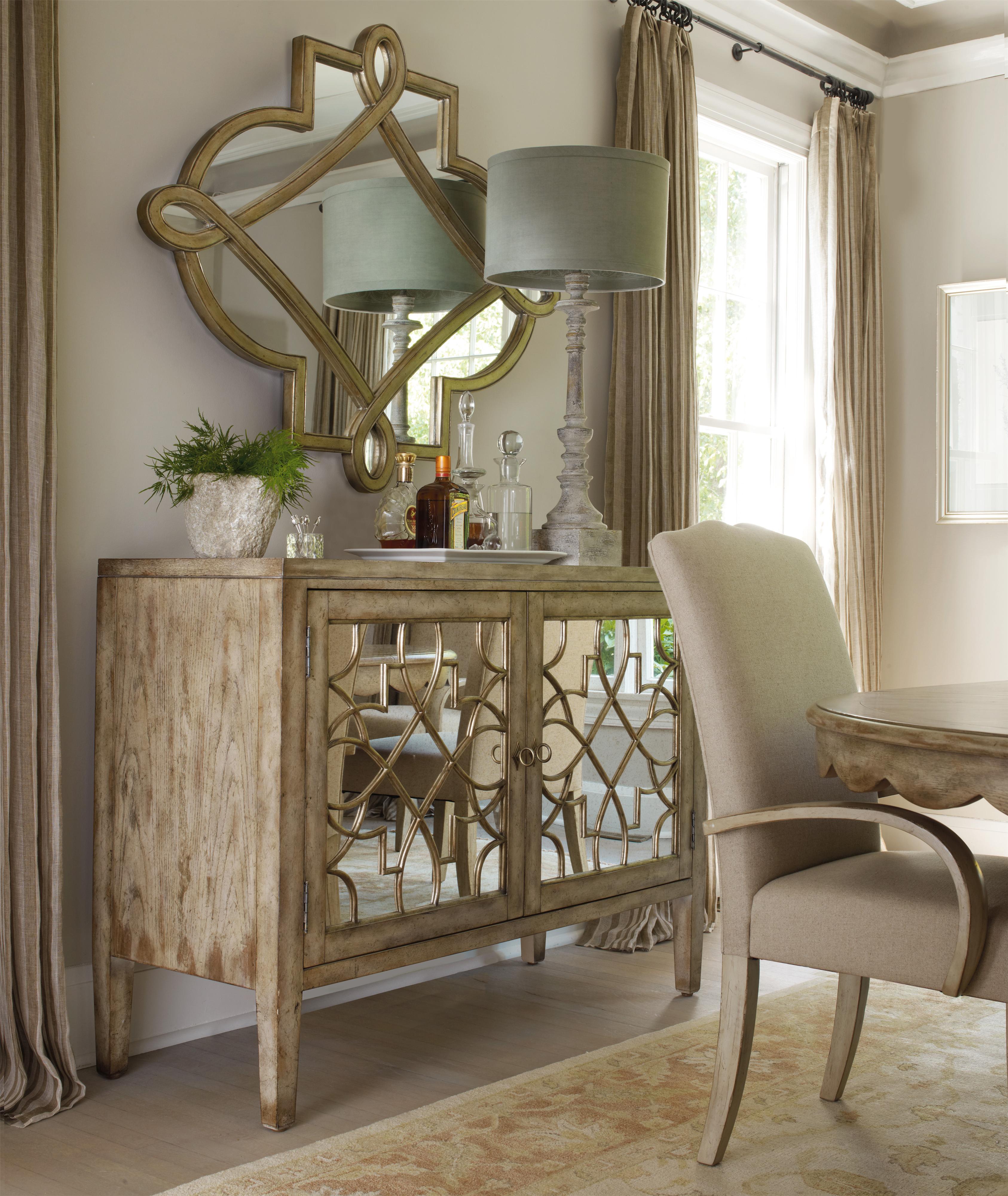 Hooker Furniture Sanctuary Two Door Mirrored Console AHFA Buffets