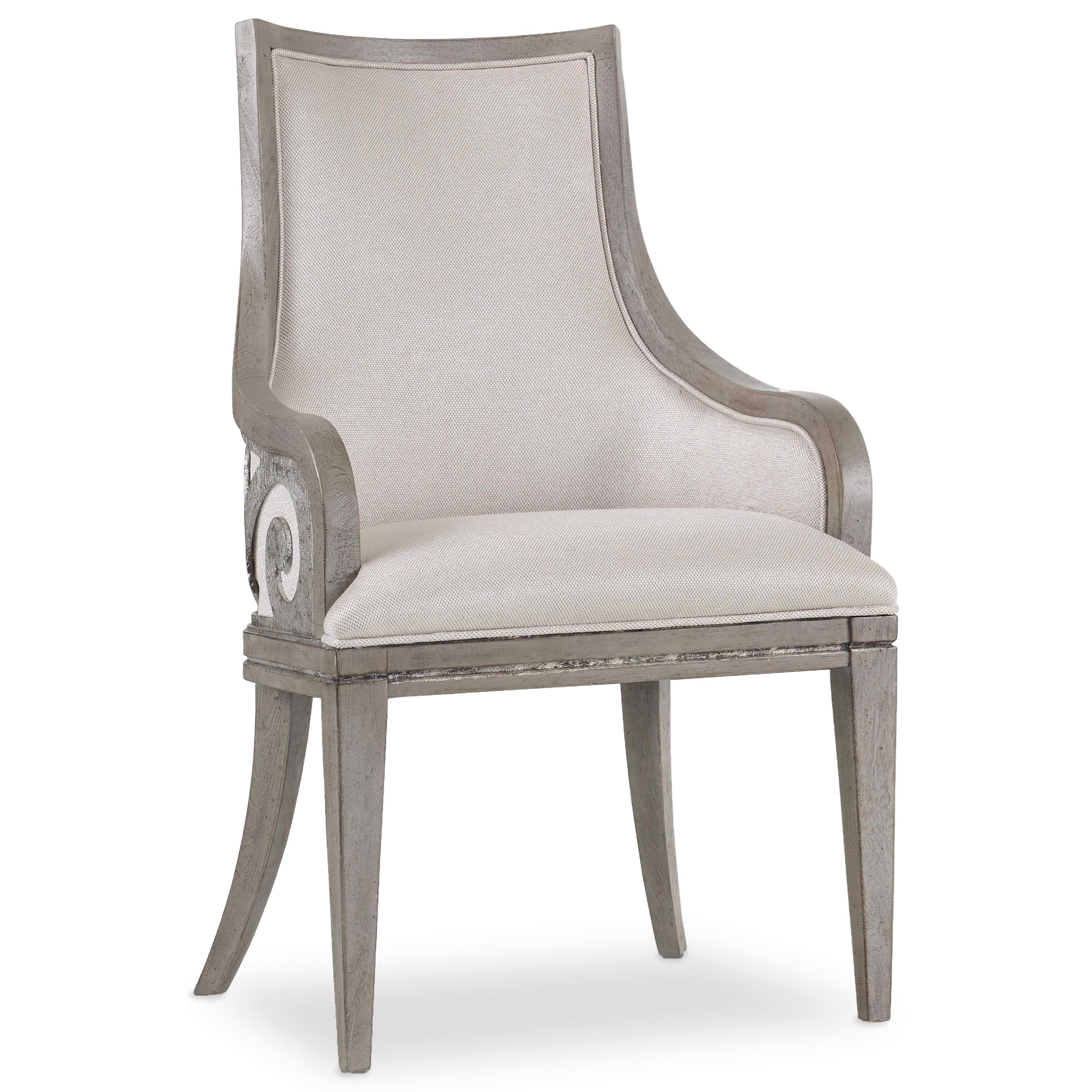 Sanctuary Transitional Upholstered Arm Chair With Fretwork By Hooker Furniture At Dunk Bright Furniture