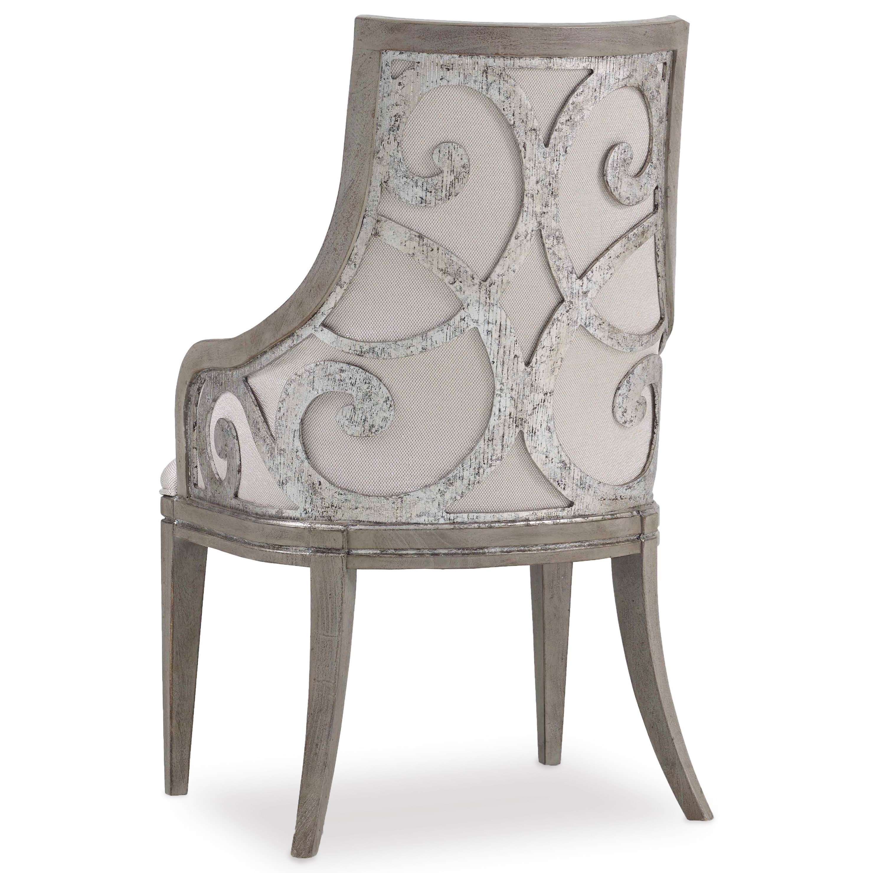 Sanctuary Transitional Upholstered Arm Chair With Fretwork By Hooker Furniture At Dunk Bright Furniture