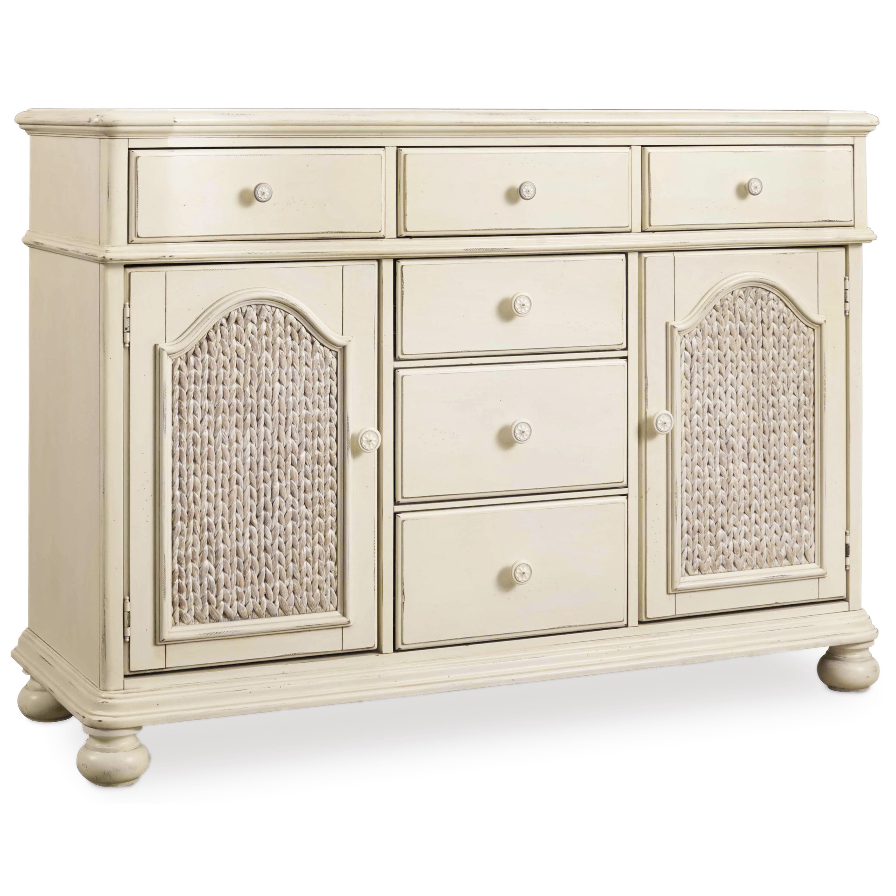 Hooker Furniture Sandcastle Buffet With Woven Seagrass Door Fronts