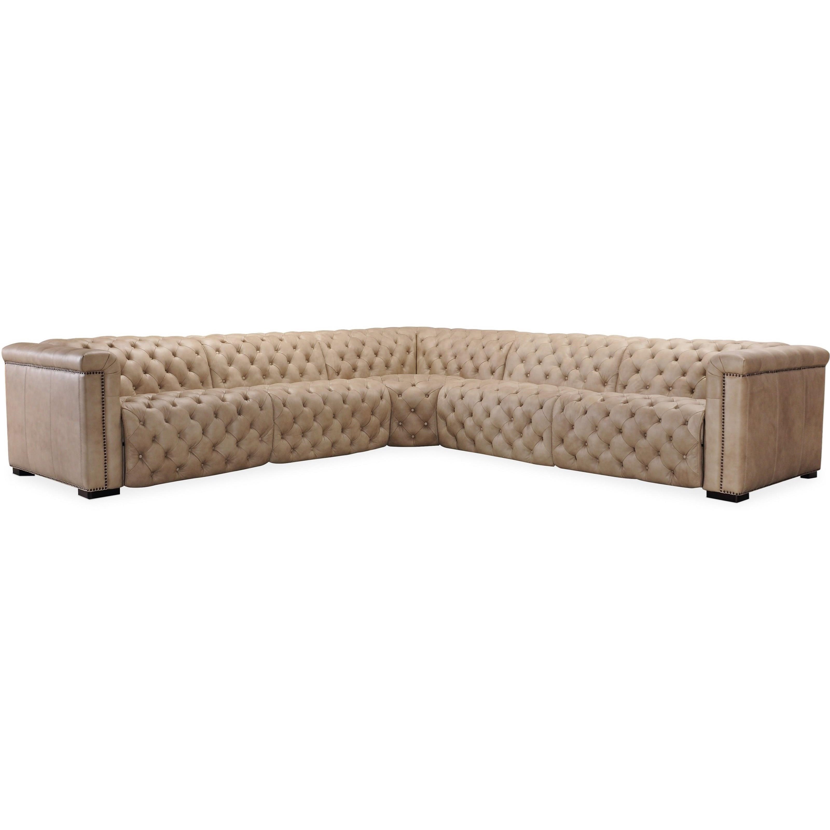 Hooker Furniture Savion Grandier 5 Piece Power Leather Sectional