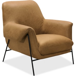 Hooker Furniture Ambroise Contemporary Leather Metal Frame Club Chair Zak S Home Upholstered Chairs