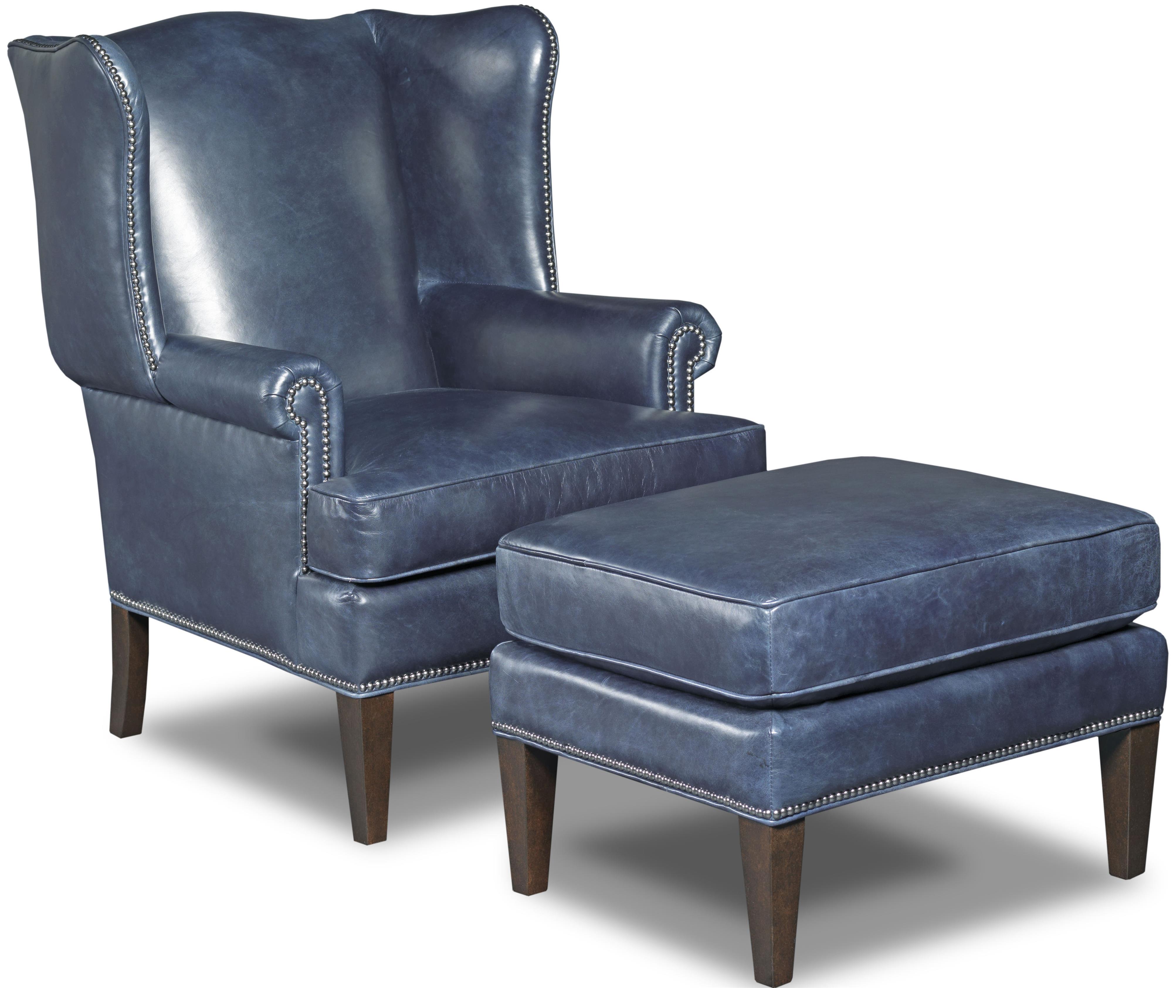 Hooker Furniture Club Chairs Wing Chair And Ottoman Set With Nailhead Trim Wayside Furniture Chair Ottoman Sets