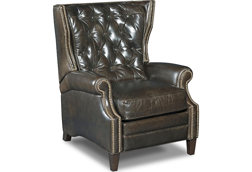 Hooker Furniture Reclining Chairs Reclining Wing Chair With Button Tufting And Nailheads Zak S Home High Leg Recliners
