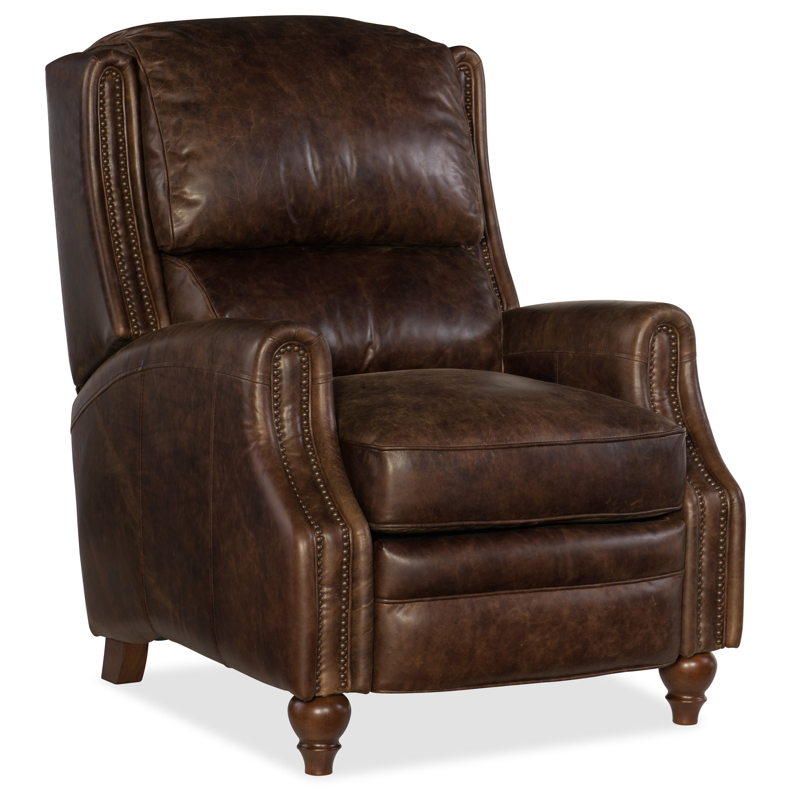 Hooker Furniture Reclining Chairs Rc408 088 Traditional Asher Recliner With Bun Feet Dunk Bright Furniture High Leg Recliners