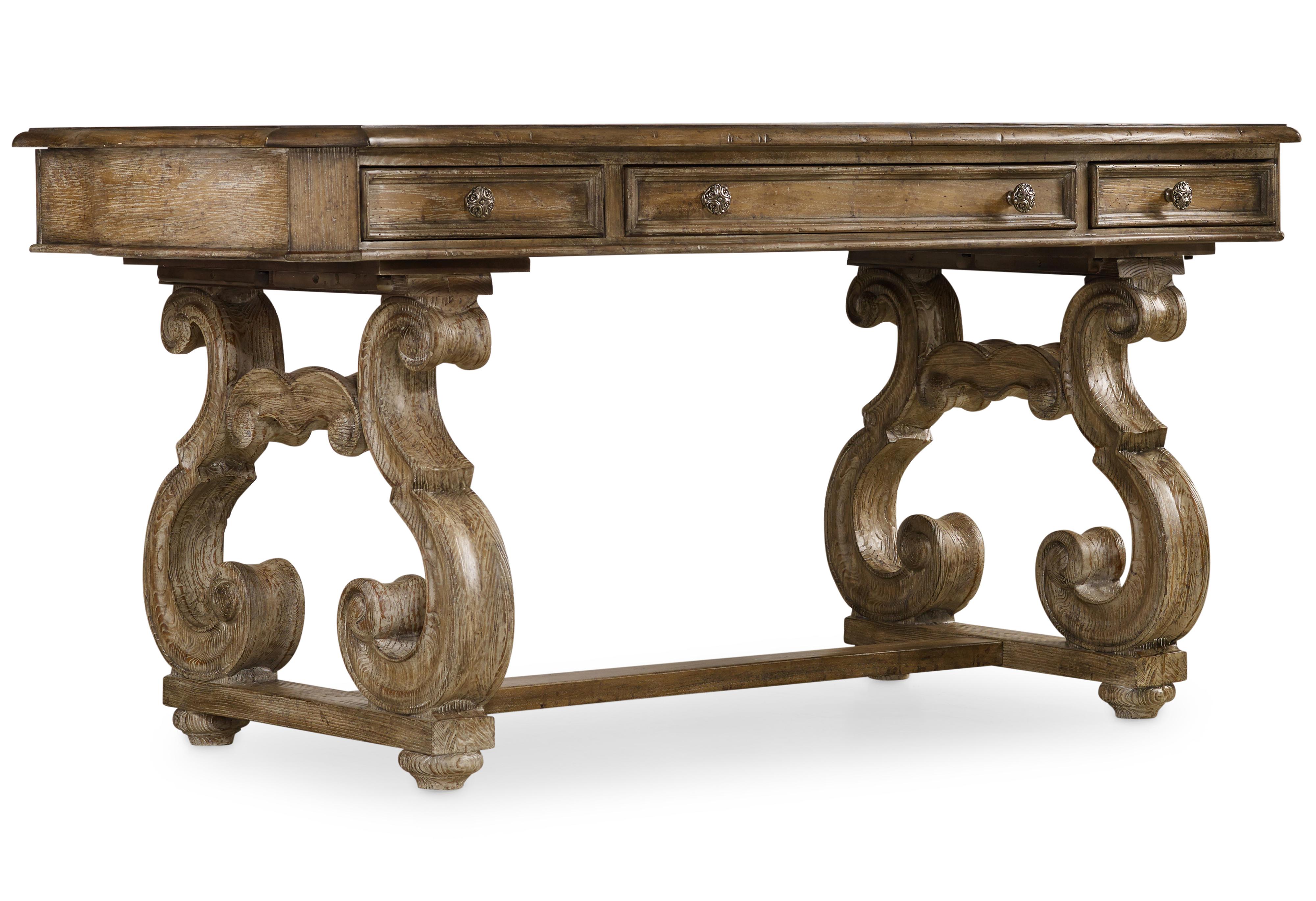 Hooker Furniture Solana Writing Desk With Leather Panel And 2