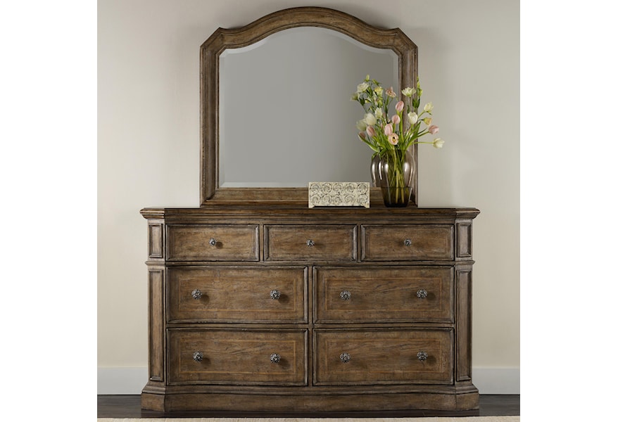 Hooker Furniture Solana 7 Drawer Dresser And Mirror Set With