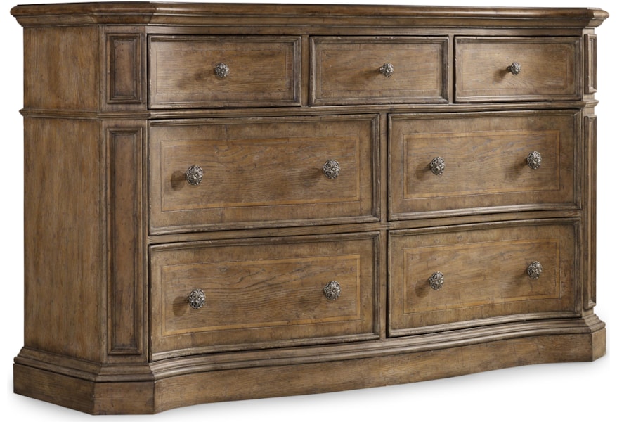 Solana 7 Drawer Dresser With Drop Front Center Drawer Sprintz