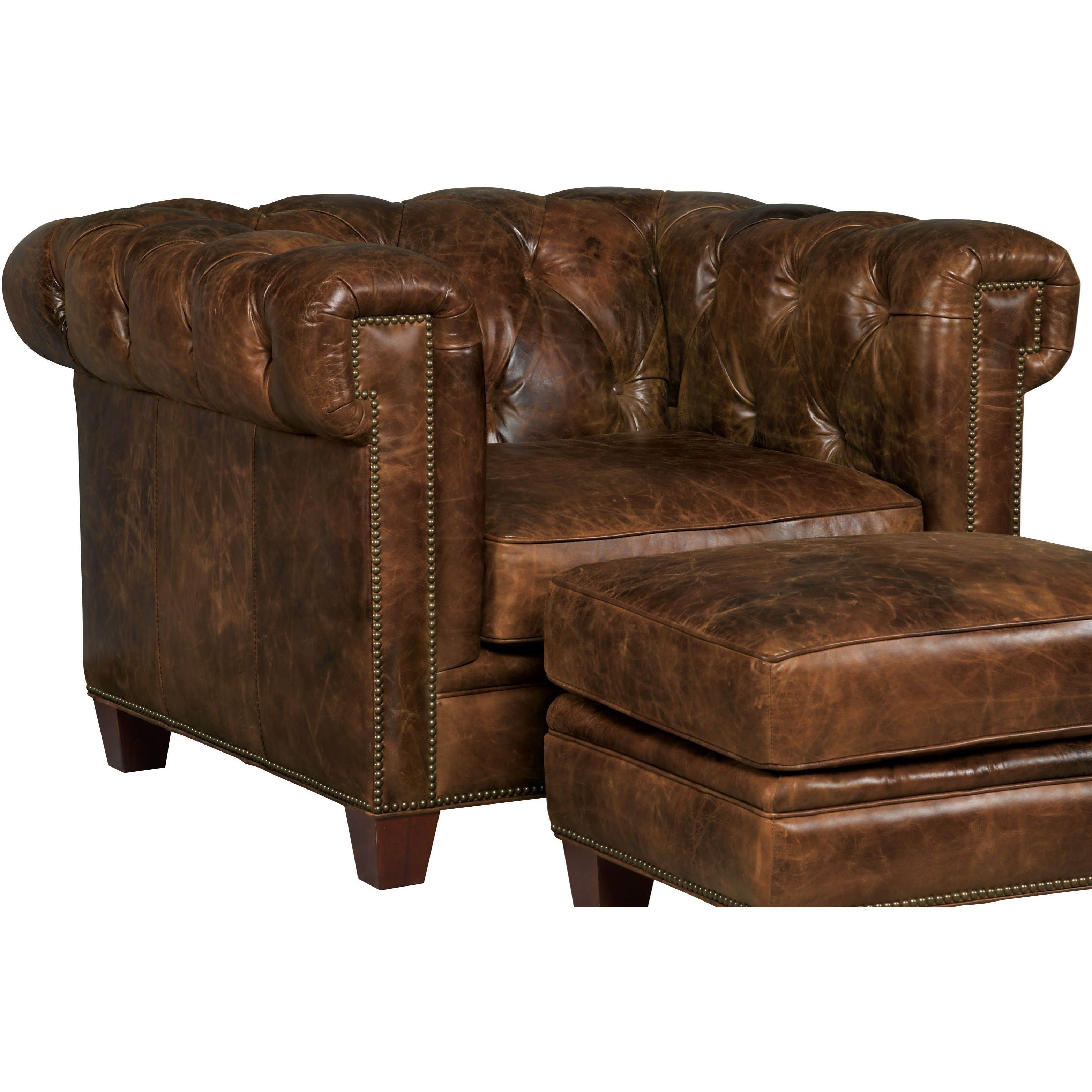 Hooker Furniture Ss195 087 Transitional Chesterfield Chair With Track Arms And Nailheads Wayside Furniture Upholstered Chairs