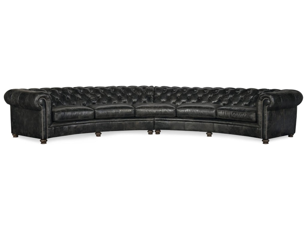 Weldon Majesty 100 Leather Curved Sectional With Nailhead Trim And On Tufted Back By Furniture At Great American Home