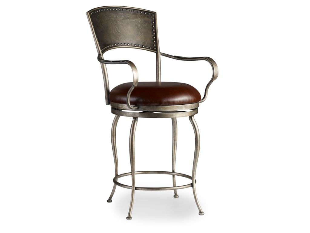 Furniture Stools Medium Metal Counter Stool With Leather Seat And Nailhead Wayside Bar Metal Counter Stool With Leather Seat