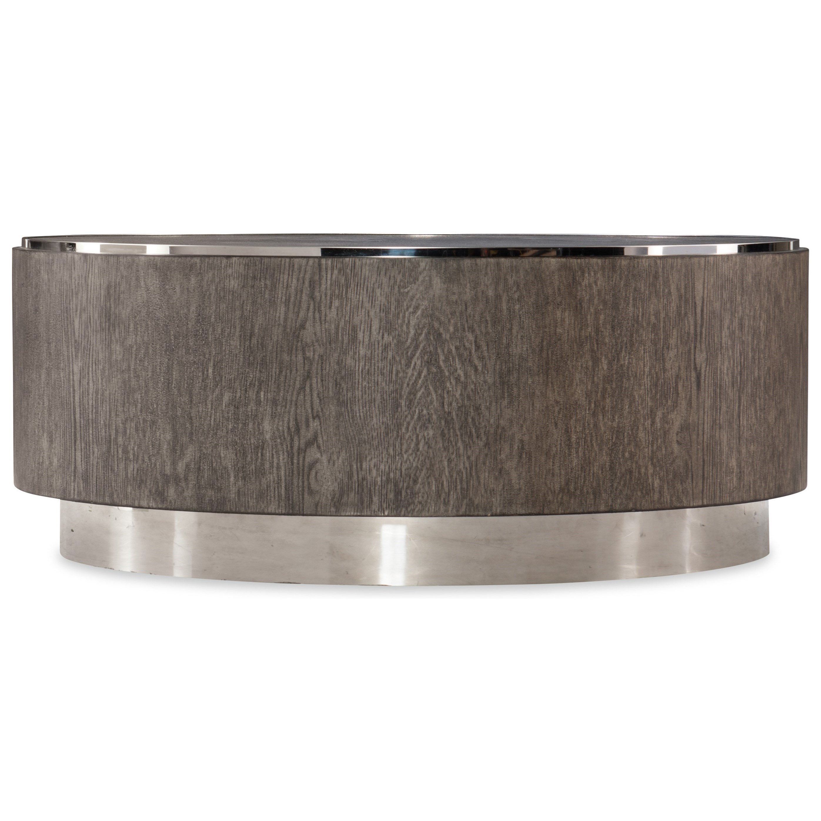 Hooker Furniture Storia 1609 80111 Mwd Contemporary Round Cocktail Table With Stainless Steel Base Baer S Furniture Cocktail Coffee Tables