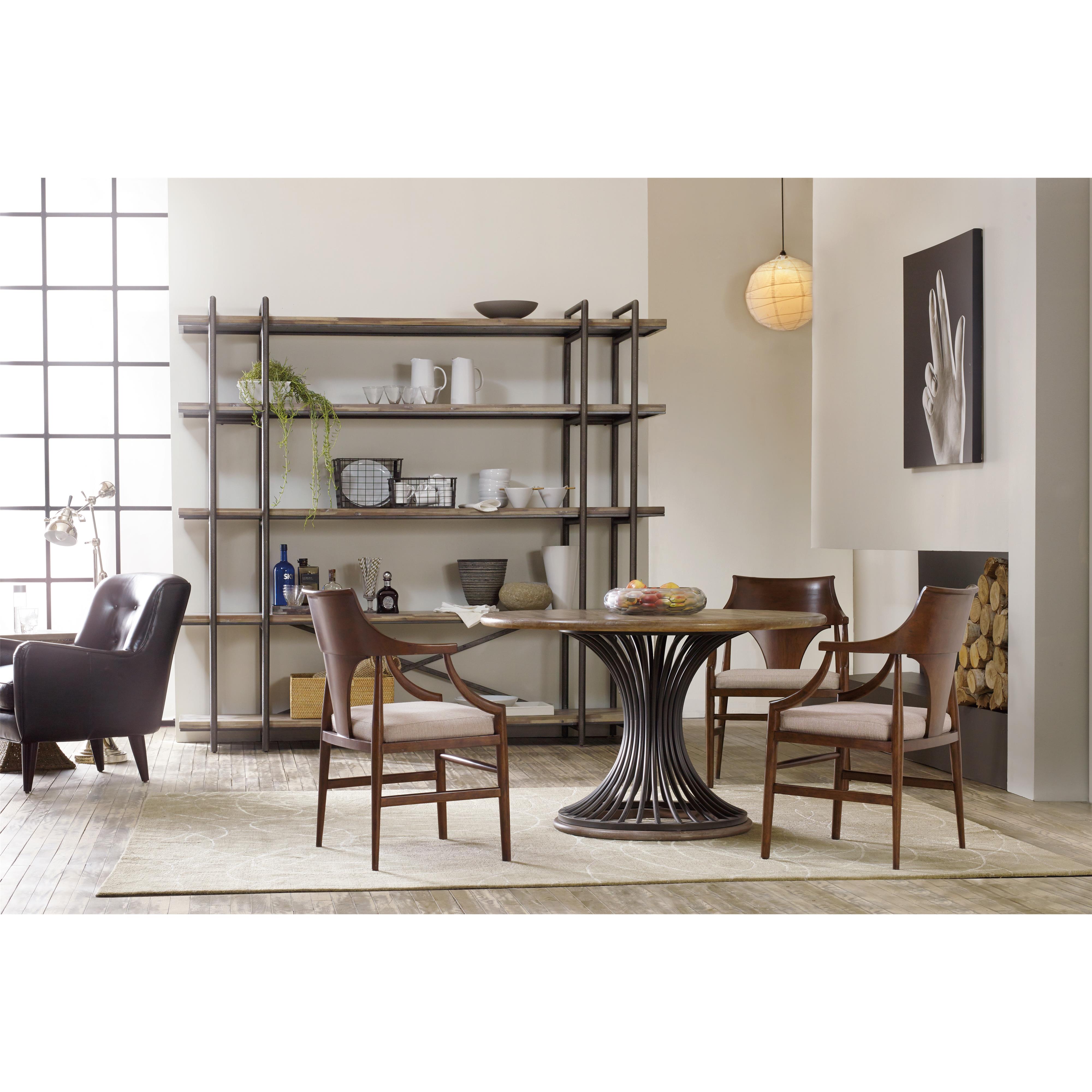 Hooker Furniture Studio 7h 48 Cinch Round Dining Table With Metal Base Howell Furniture Dining Tables