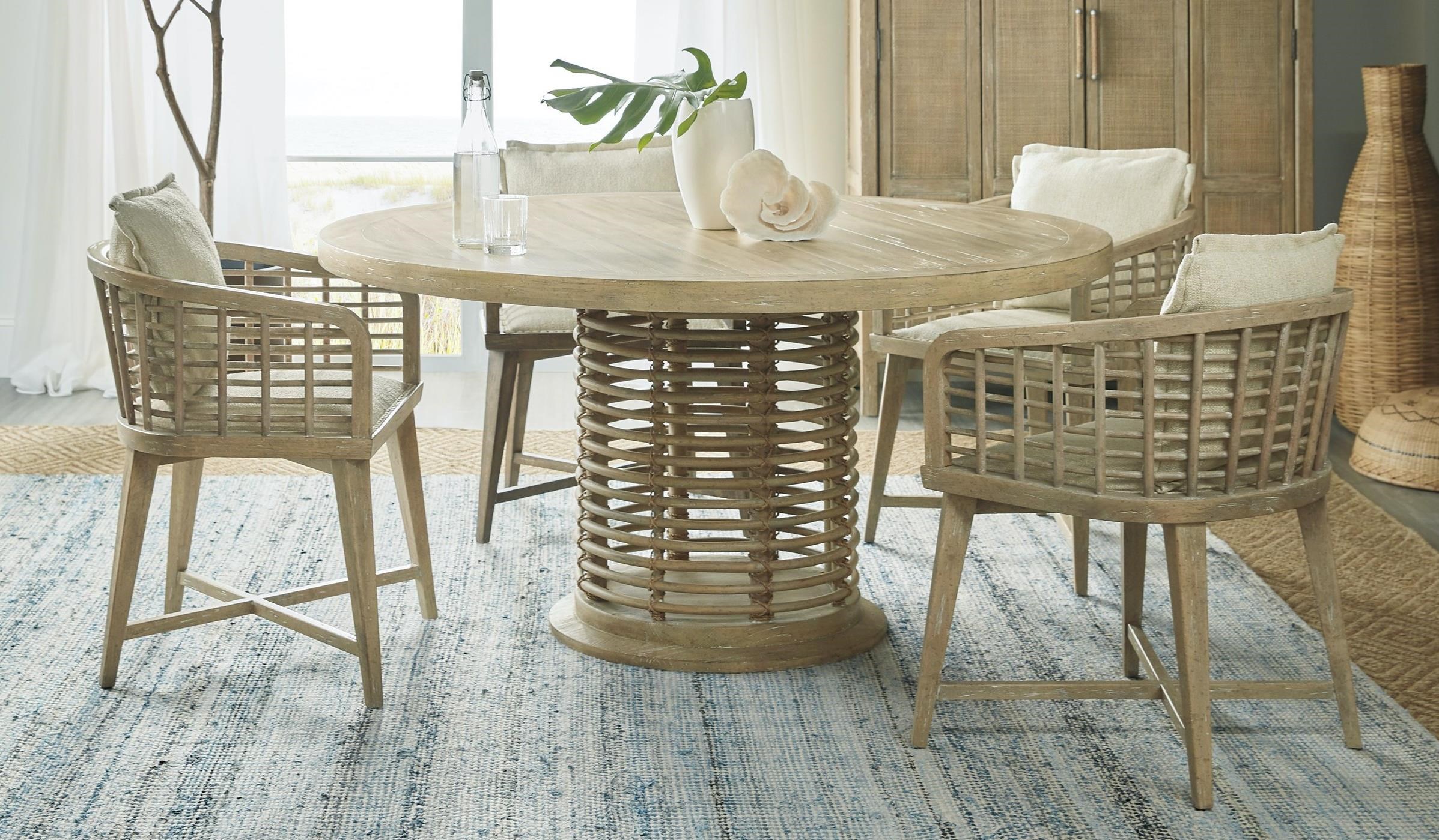 Hooker Furniture Surfrider 6015 75213 80 4x75600 80 Coastal 5 Piece Table And Chair Set With Upholstered Seats Dunk Bright Furniture Dining 5 Piece Sets